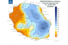 Précipitations liées à la Tempête Tropicale ELEANOR à la Réunion