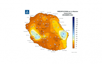 Cumul de précipitations - décembre 2024 Cumul de précipitations - décembre 2024